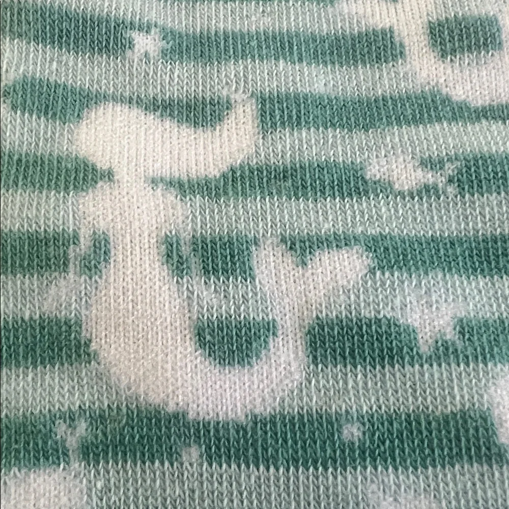 NWT- BELLAS MOMMY & LIL’ SWEETHEART Aqua Striped MERMAID Socks 2 PAIRS